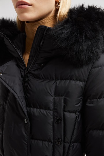 Moncler Khloe Shearling-trimmed Down Jacket In Black