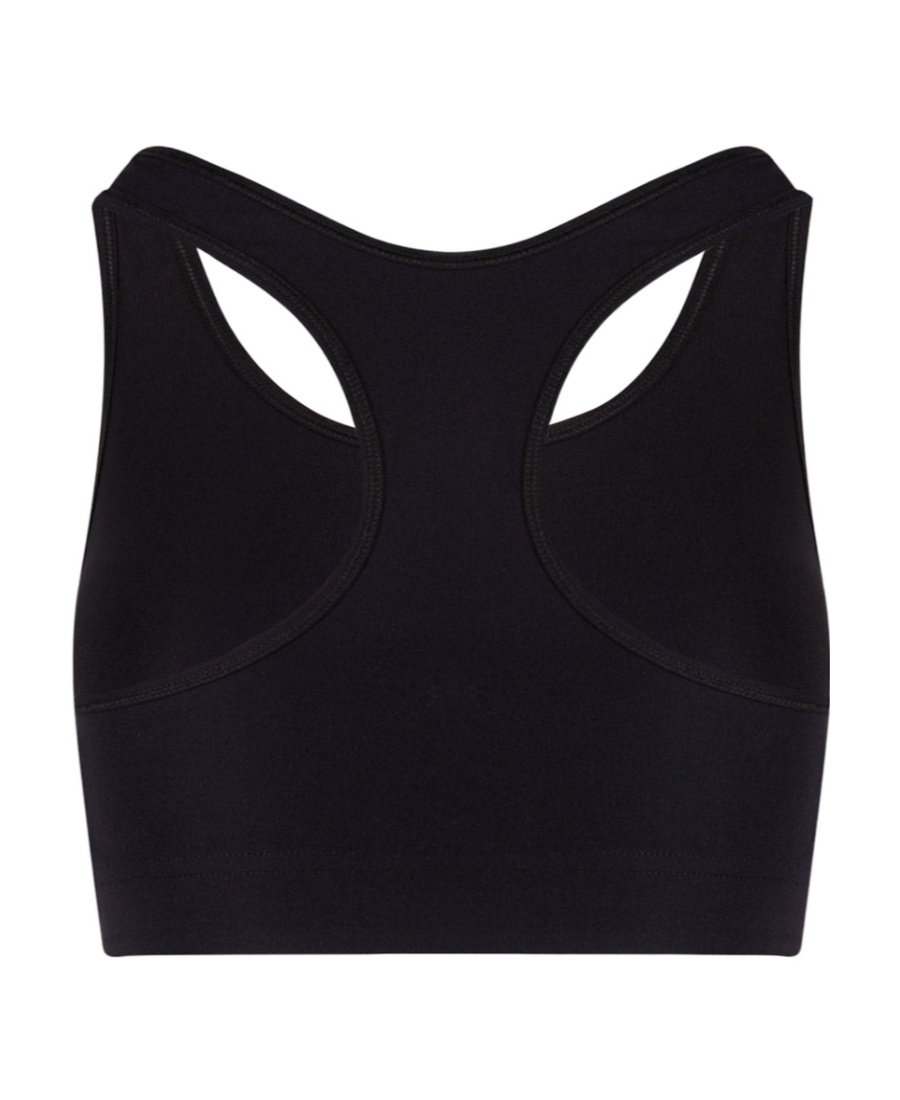 Jil Sander Black Sports Bra With Logo Lettering On The Front In Tech Fabric Stretch Woman In Black