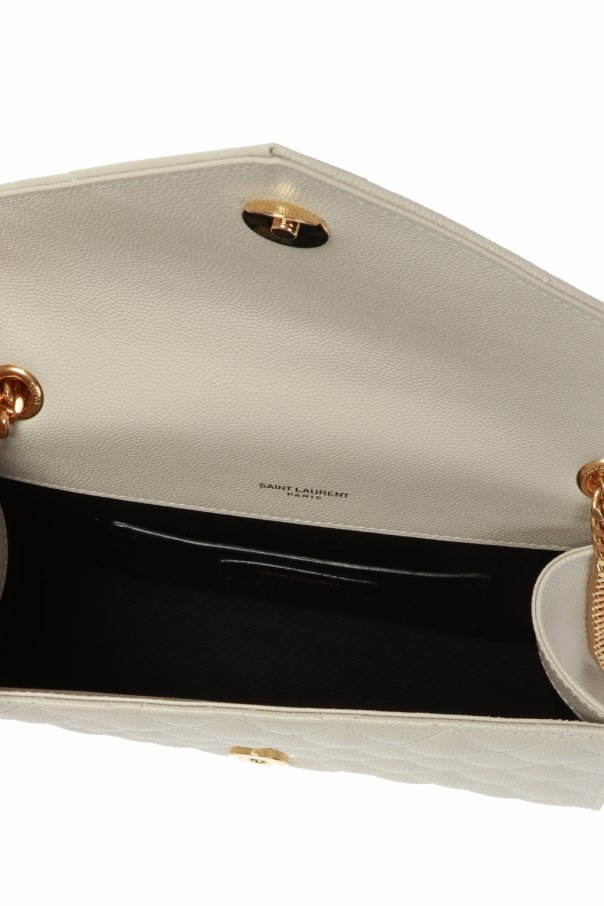 Saint Laurent Small Envelope Shoulder Bag In White