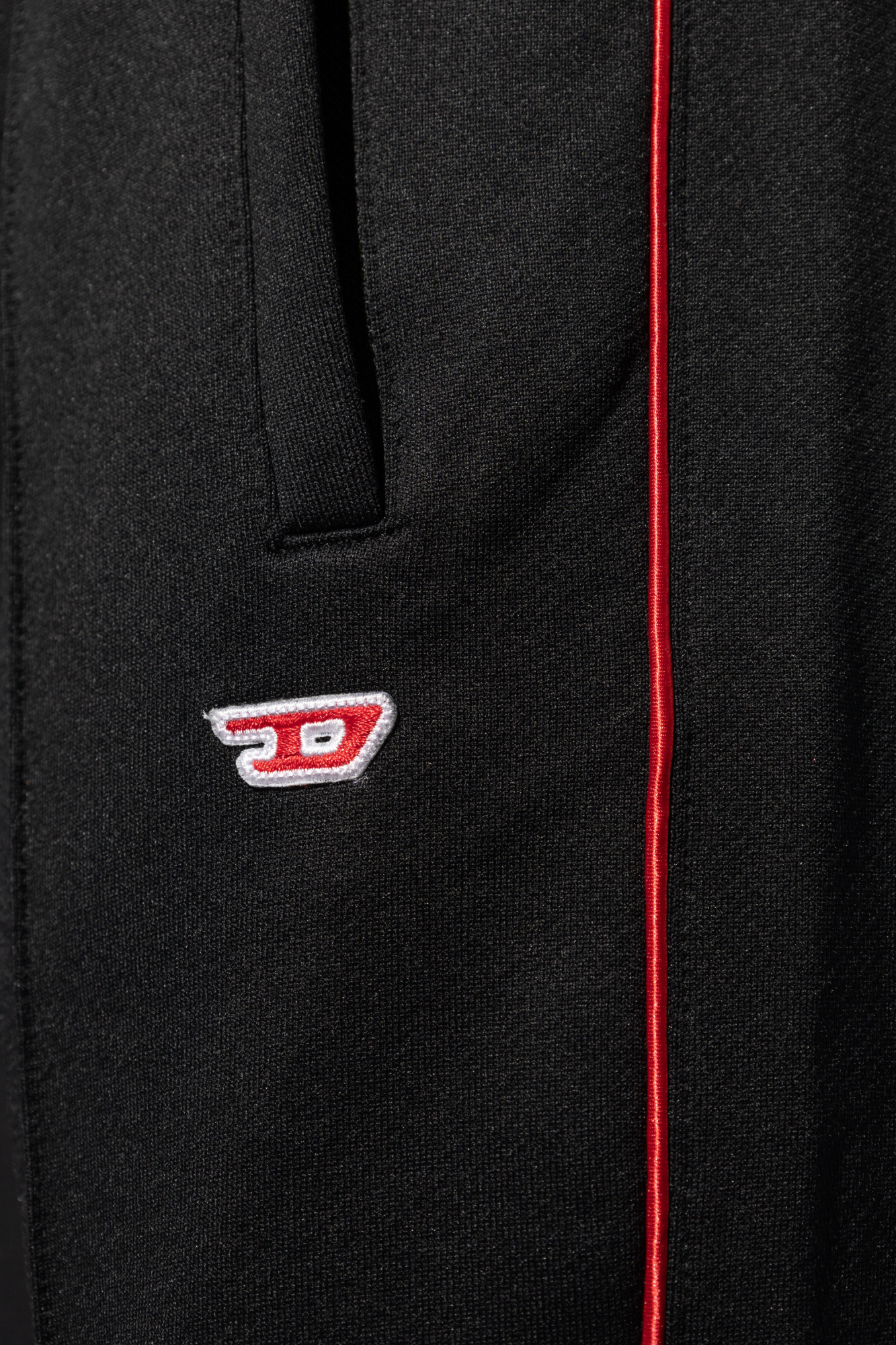 Diesel Cotton Joggers With Applied Logo In Black