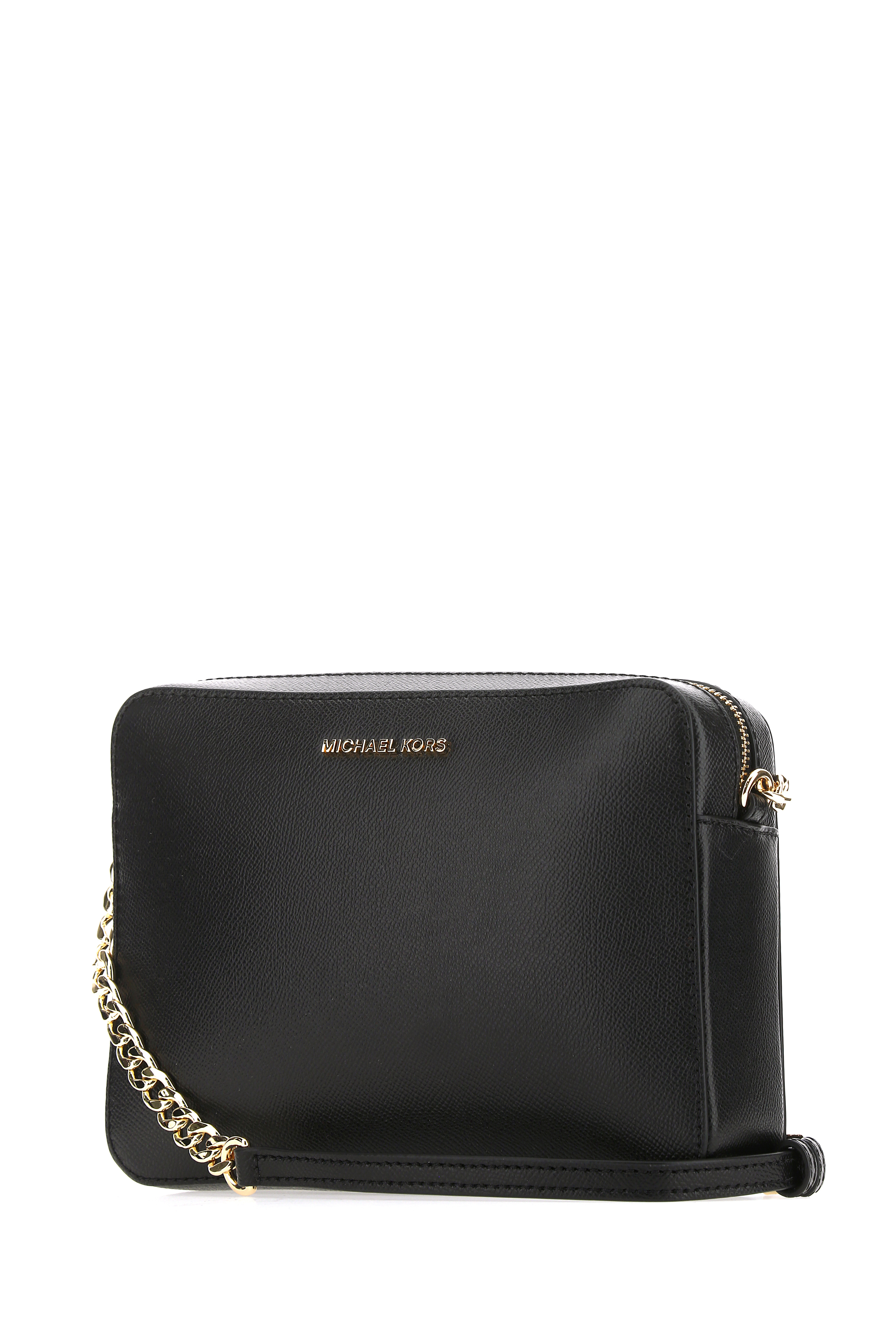 Michael Michael Kors Ginny Leather Crossbody Bag In Black