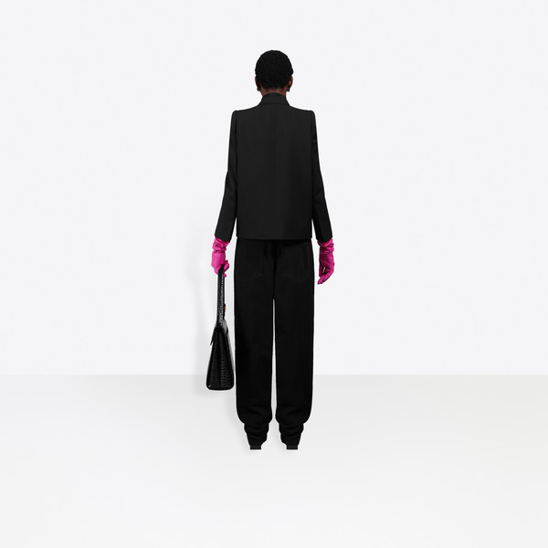 Balenciaga Padded Shoulder Blazer In Black