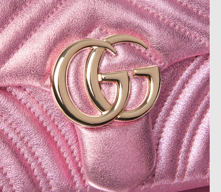 Gucci Gg Marmont Small Shoulder Bag In Pink
