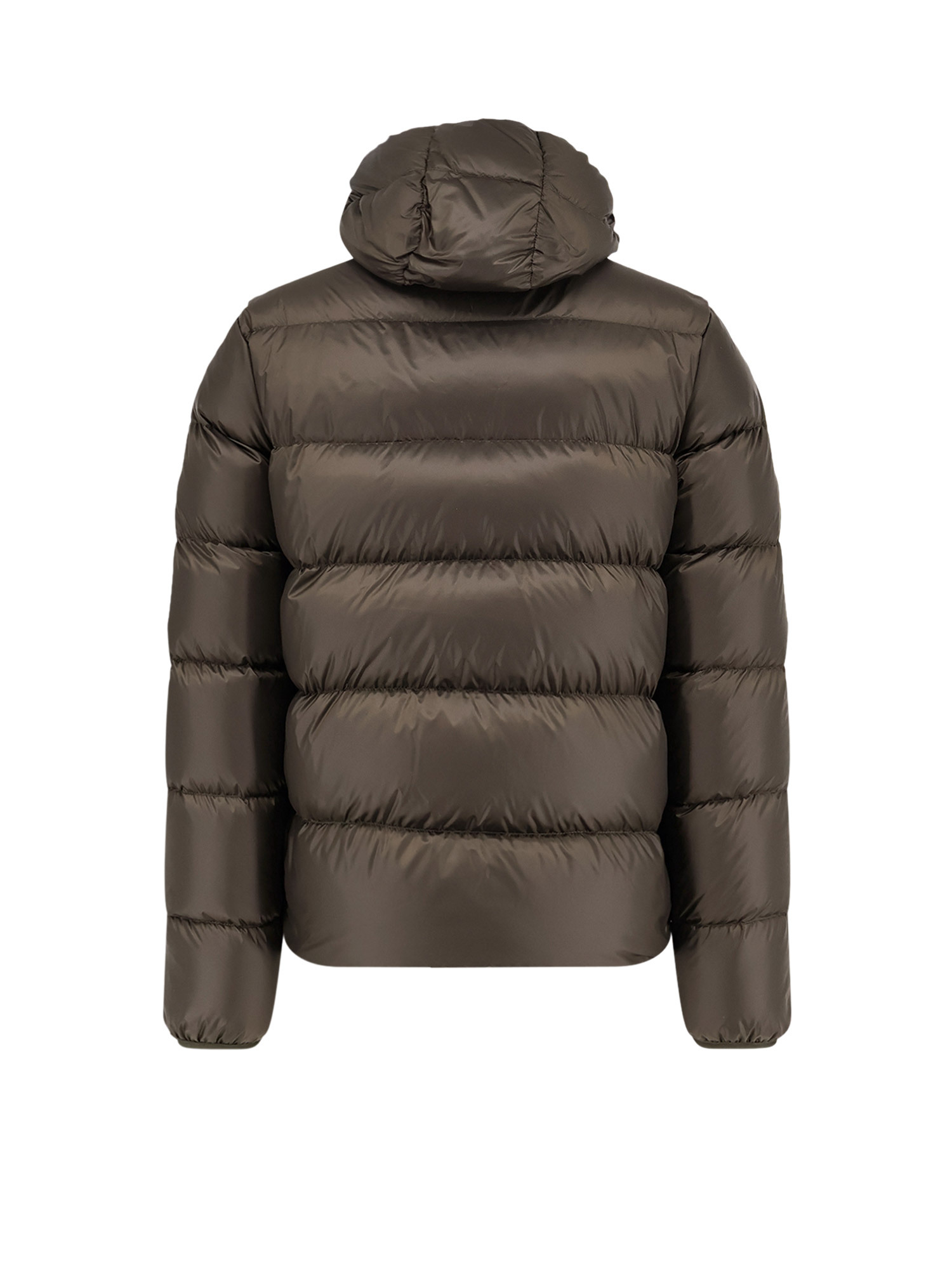 Aspesi Nylon Down Jacket Featuring Adjustable Elements In Brown