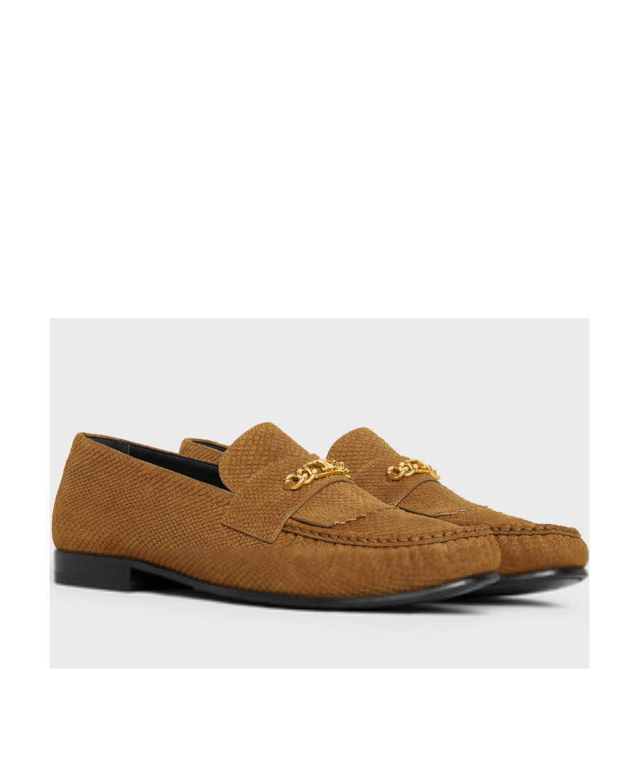 Celine Man Loafers Khaki Size 12 Leather In Brown