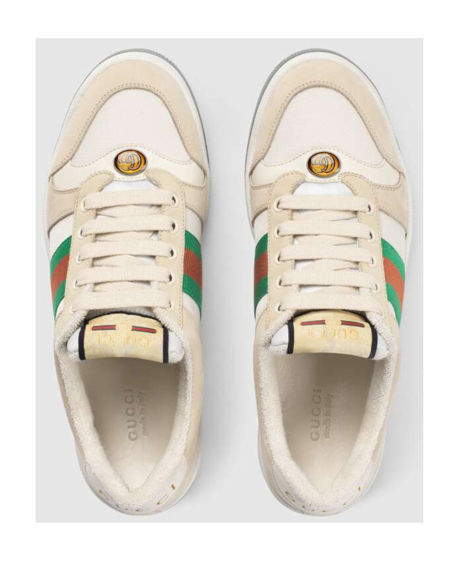 Gucci Screener Leather Sneaker In Nude