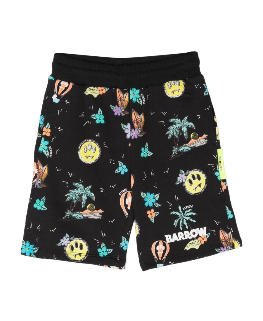 Barrow Graphic-print Track Shorts In Black
