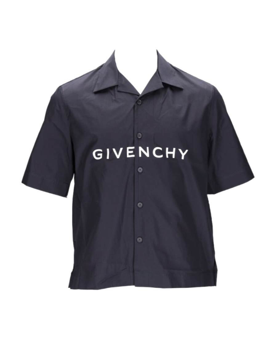 Givenchy Logo-print Short-sleeve Shirt In Black