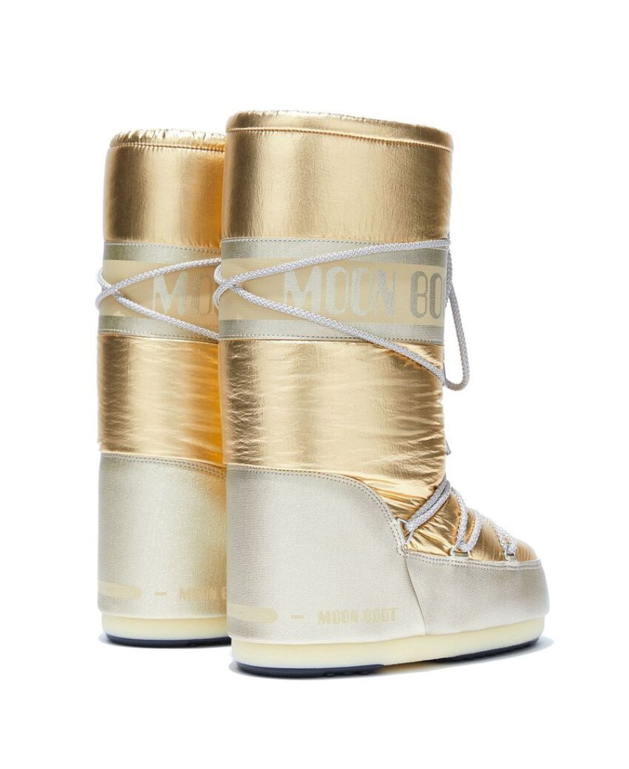 Moon Boot Icon Metallic-effect Snow Boots In Gold