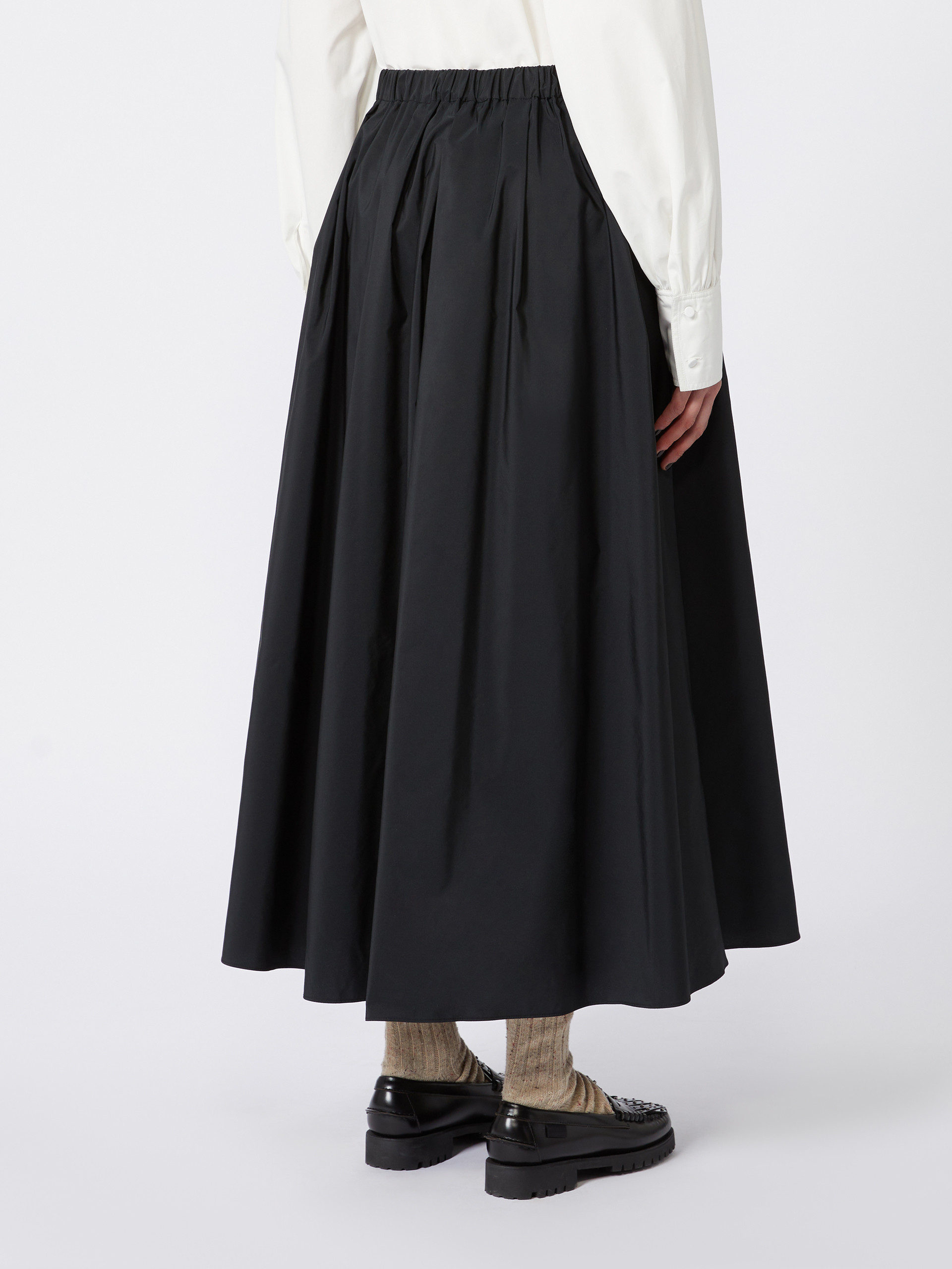 Weekend Max Mara Long Taffeta Skirt In Black