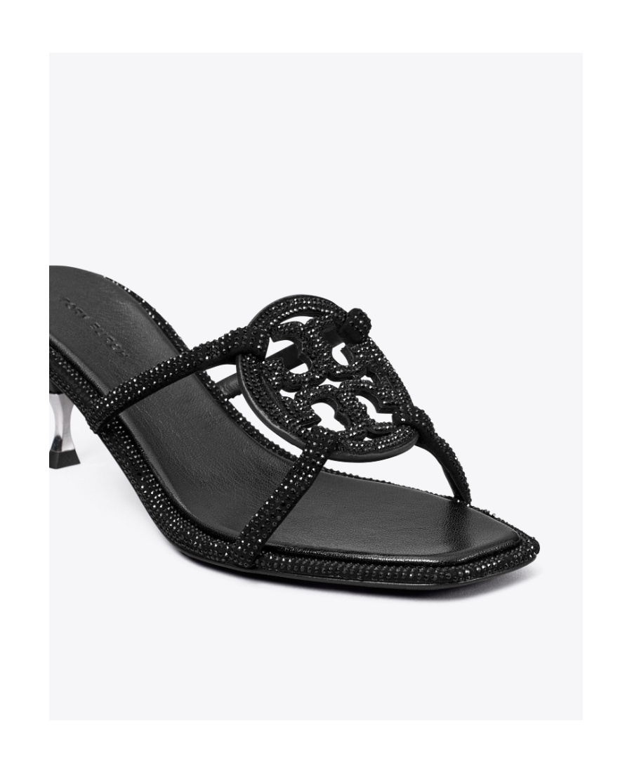 Shop Tory Burch Miller 55mm Crystal-embellished Mules In Black