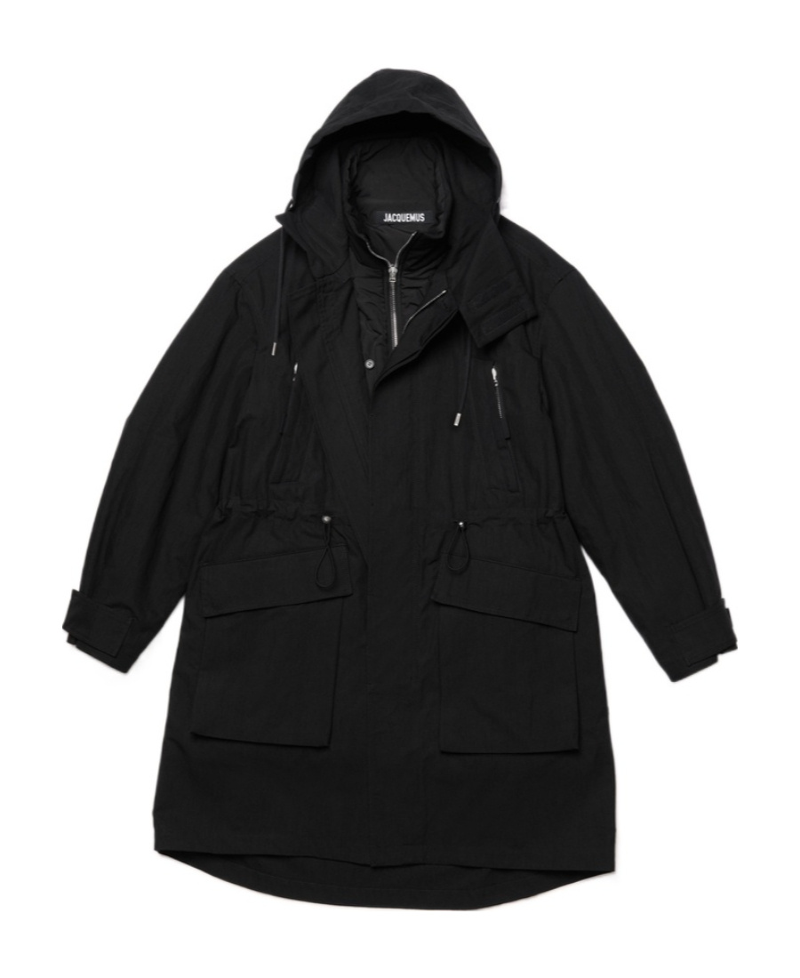 Jacquemus Layered Cotton-blend Parka In Black