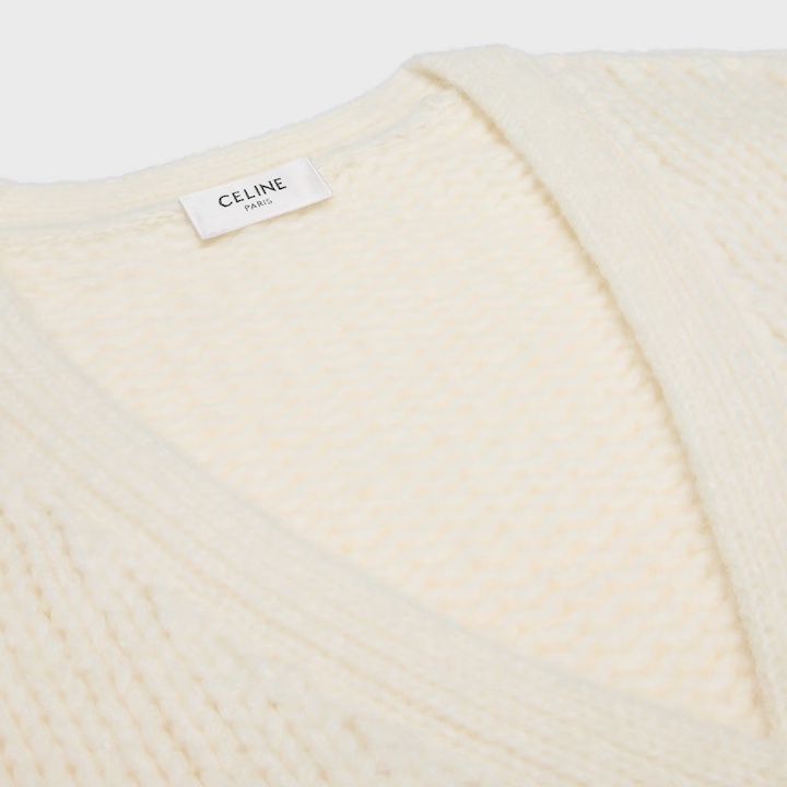 Celine Cardigan In Cashmere And Silk In Neutral