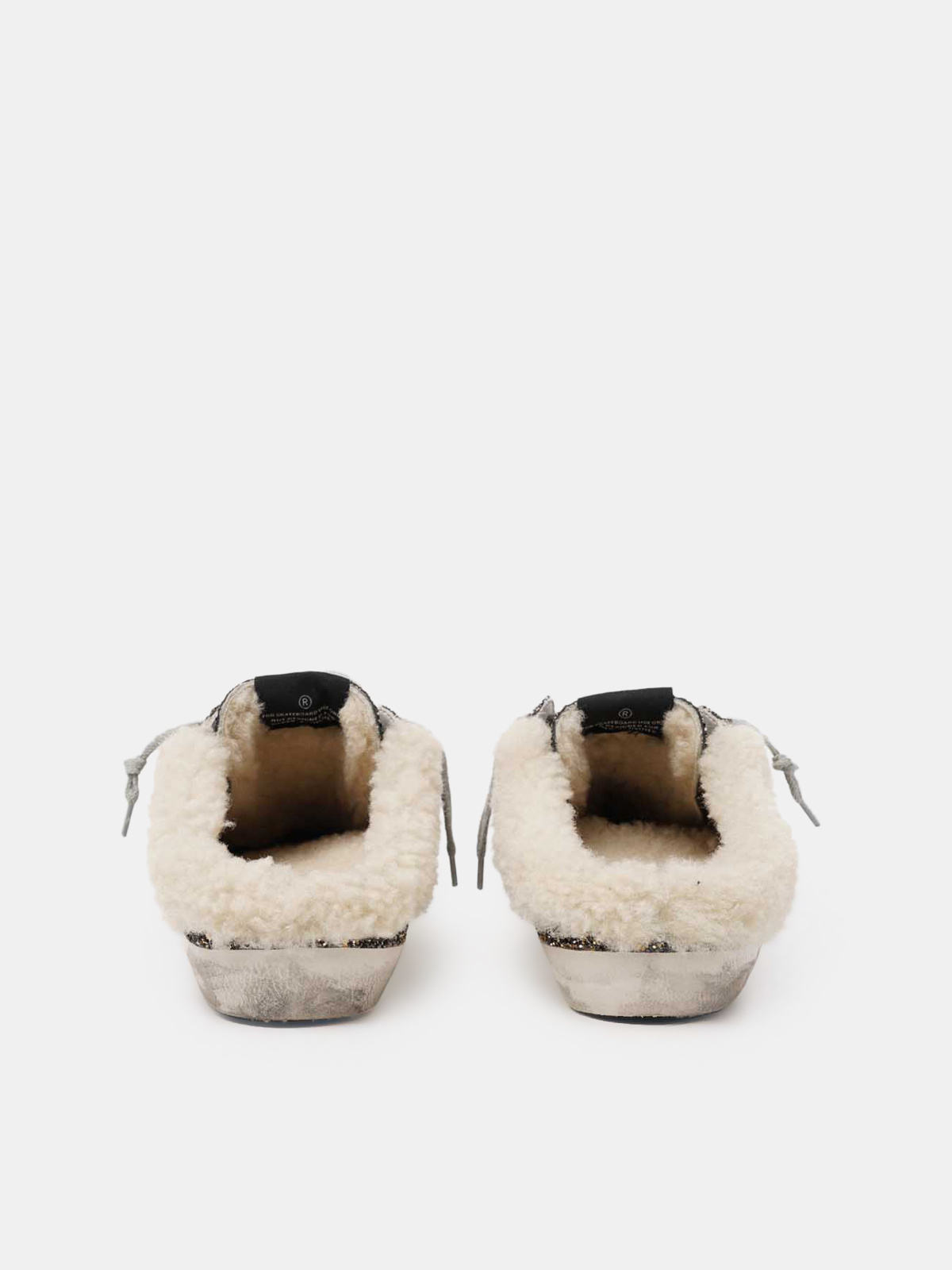 Golden Goose Super-star Sabot-style Sneakers With Glitter And Shearling Lining