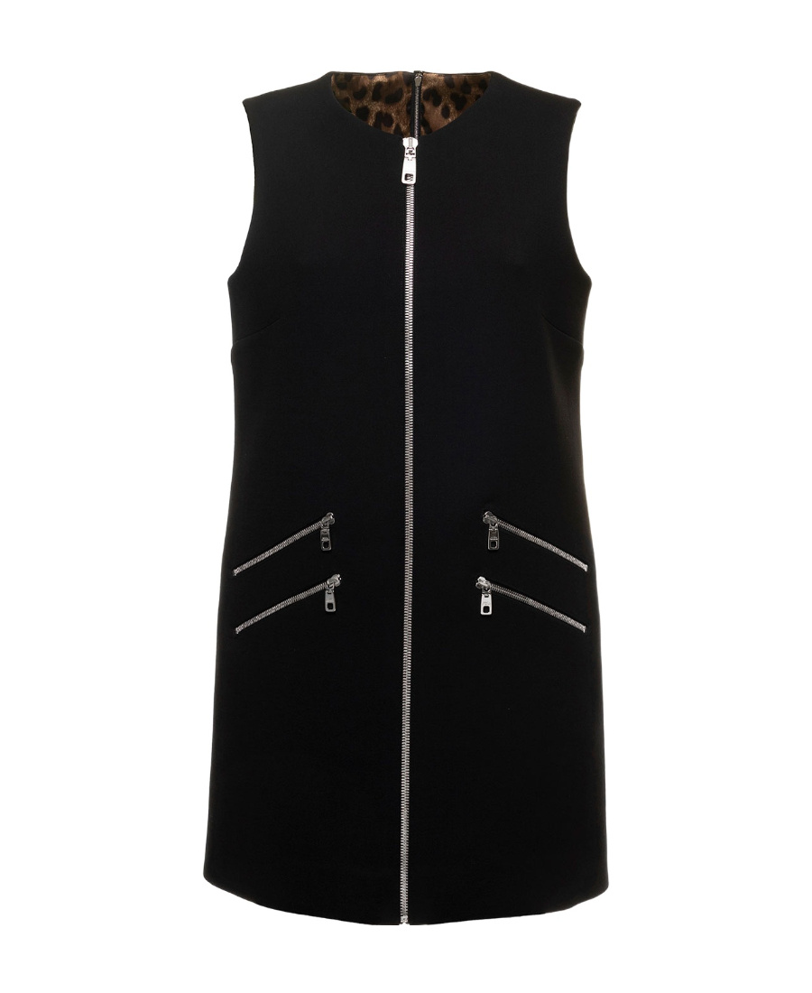 Dolce & Gabbana A-line Sleeveless Minidress In Black
