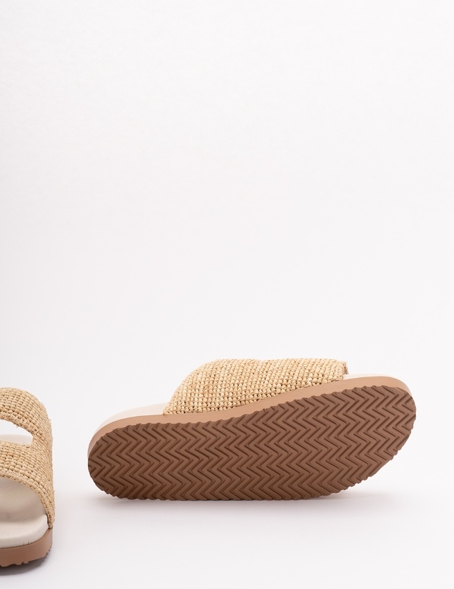 Dsquared2 Summer Lovers Natural Rafia Sandals With Embroidery In Nude