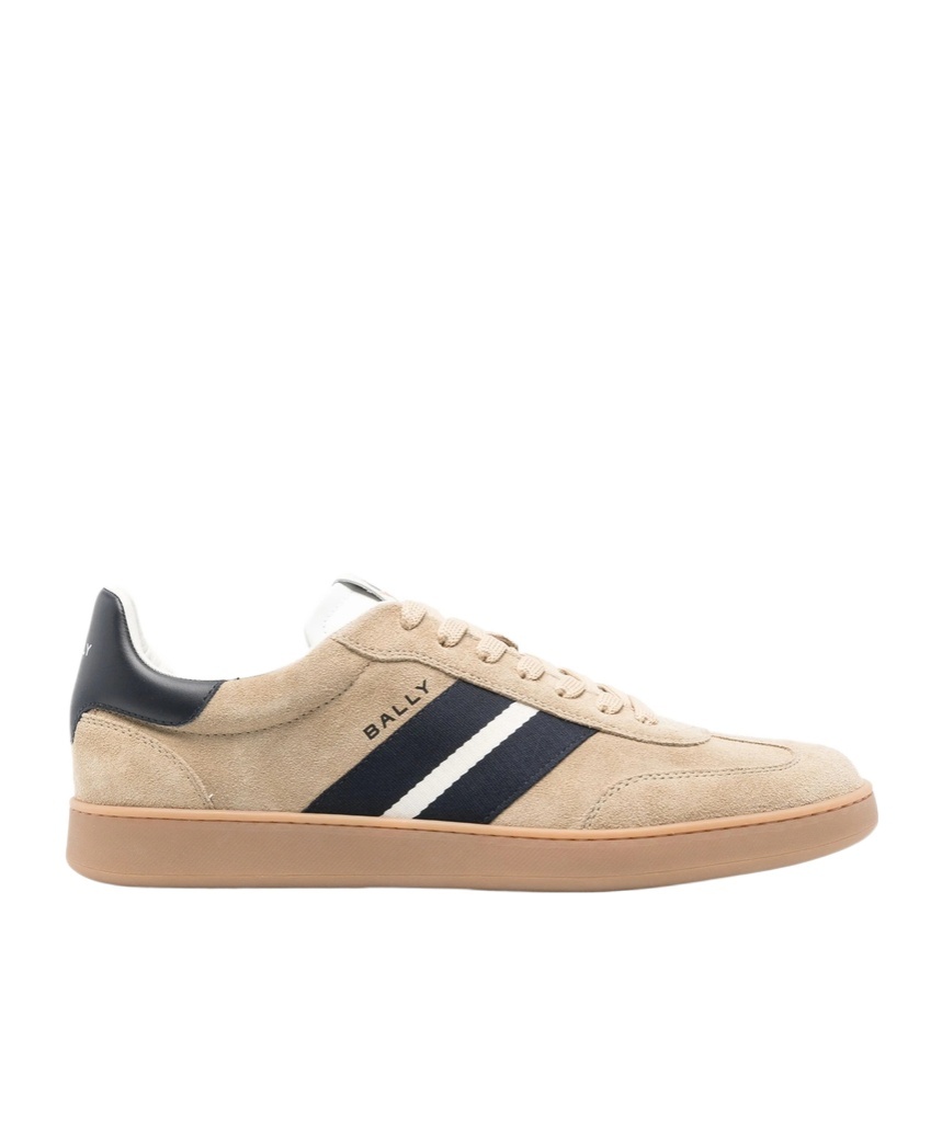 Bally Retro Stripe-detail Suede Sneakers In Neutral