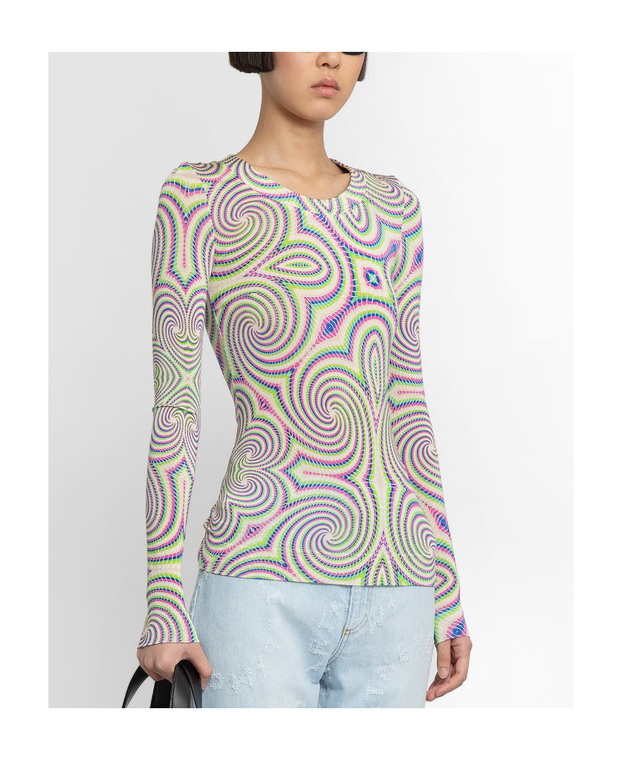 Stella Mccartney Spiral-print Long-sleeved T-shirt In Multicolor