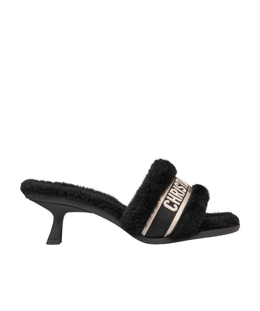 Dior Dway High Heel Slippers In Black