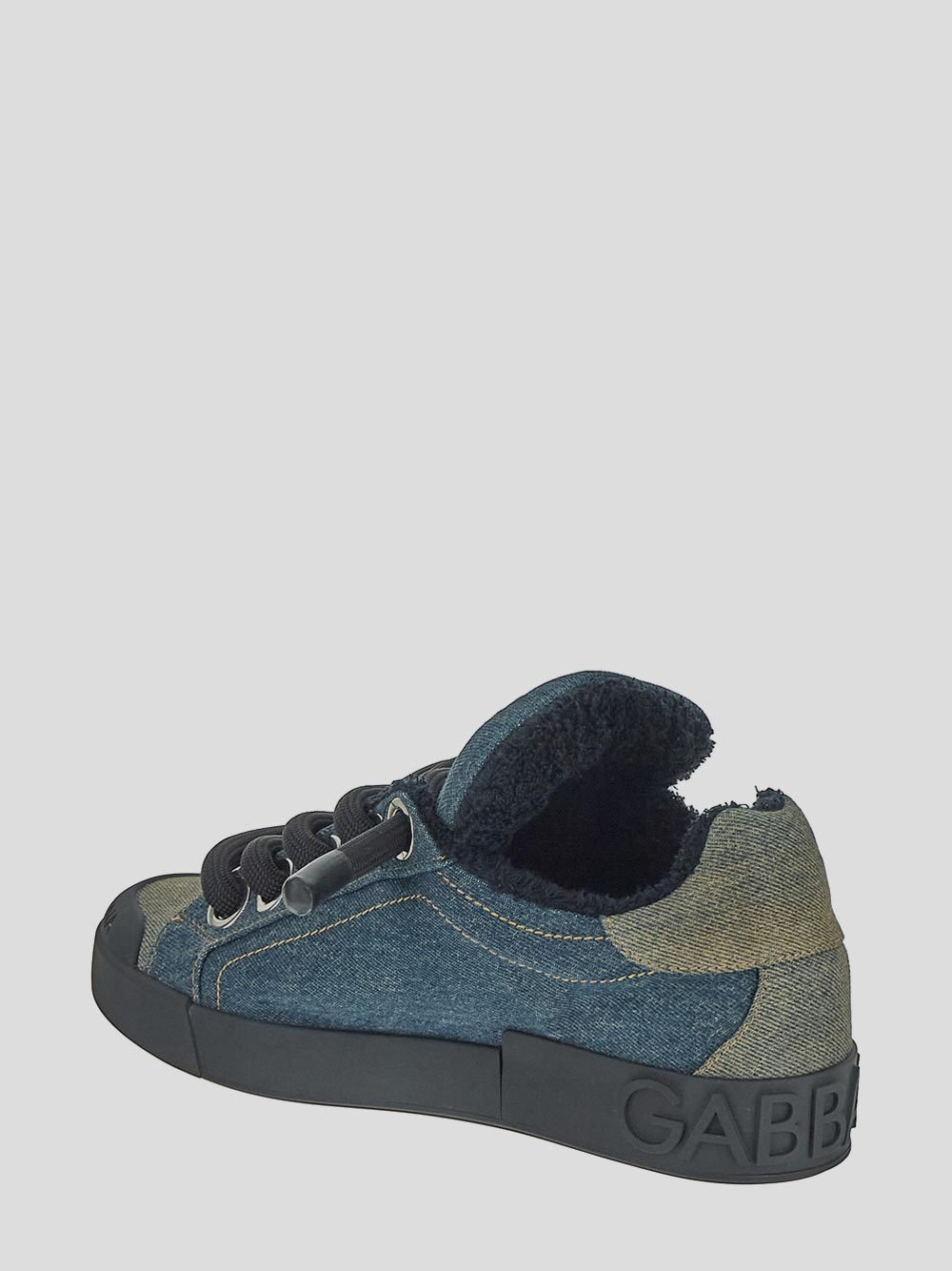 Dolce & Gabbana Denim Lace-up Sneakers In Green
