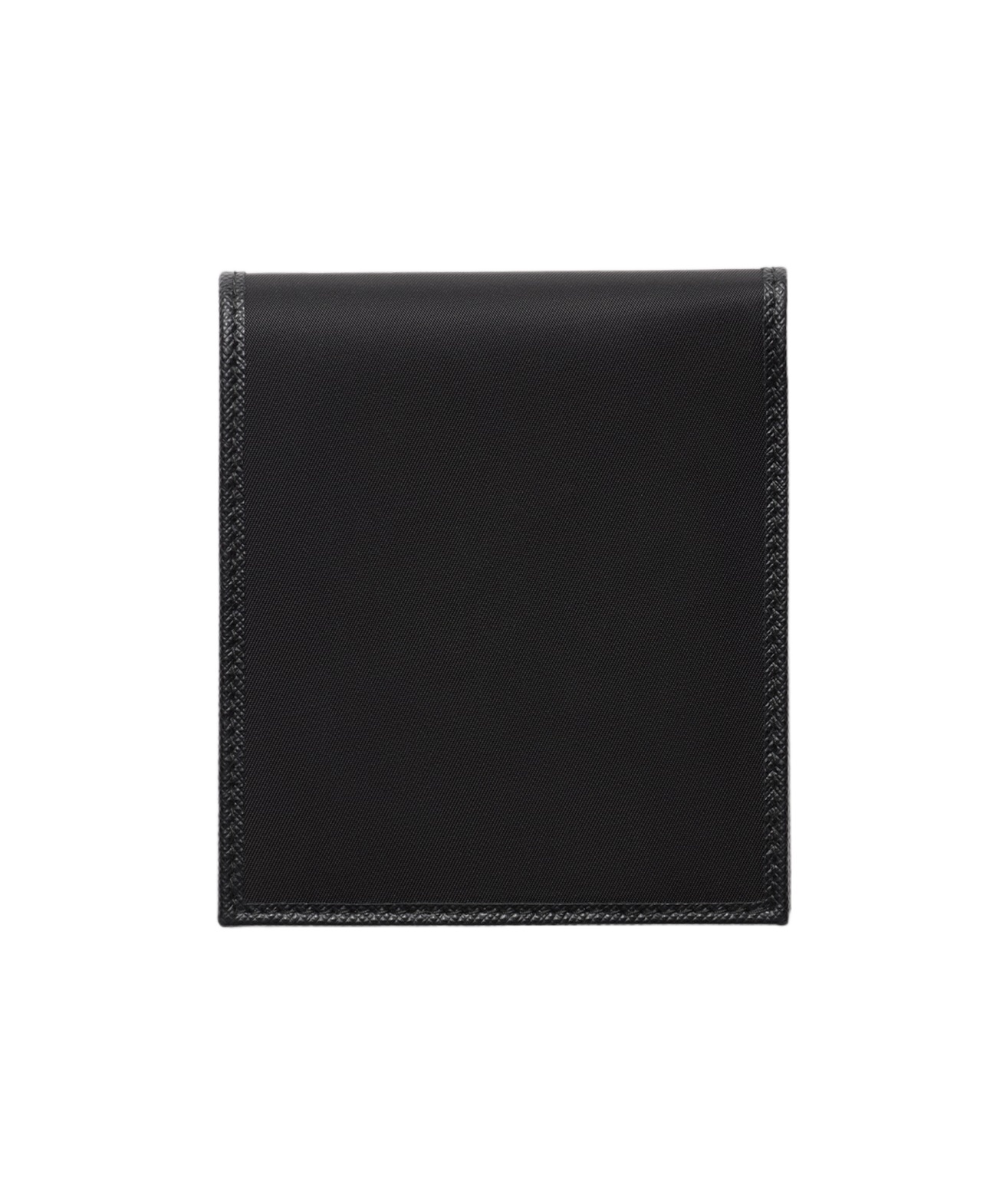 Prada Mens Black Re-nylon Recycled-nylon And Leather Wallet In Black
