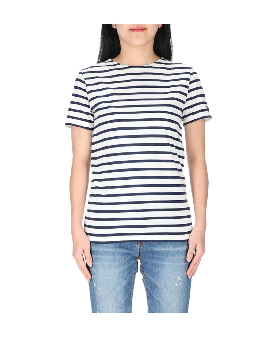 Saint James Stripe Detail Short-sleeved T-shirt In White