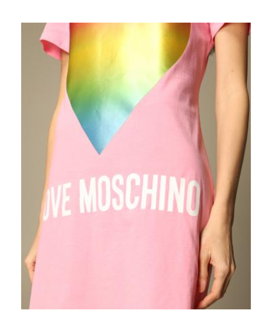 Moschino Heart Print T-shirt Dress In Pink