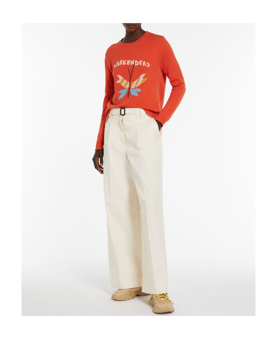 Weekend Max Mara Round Neck Inlaid Sweater In Red