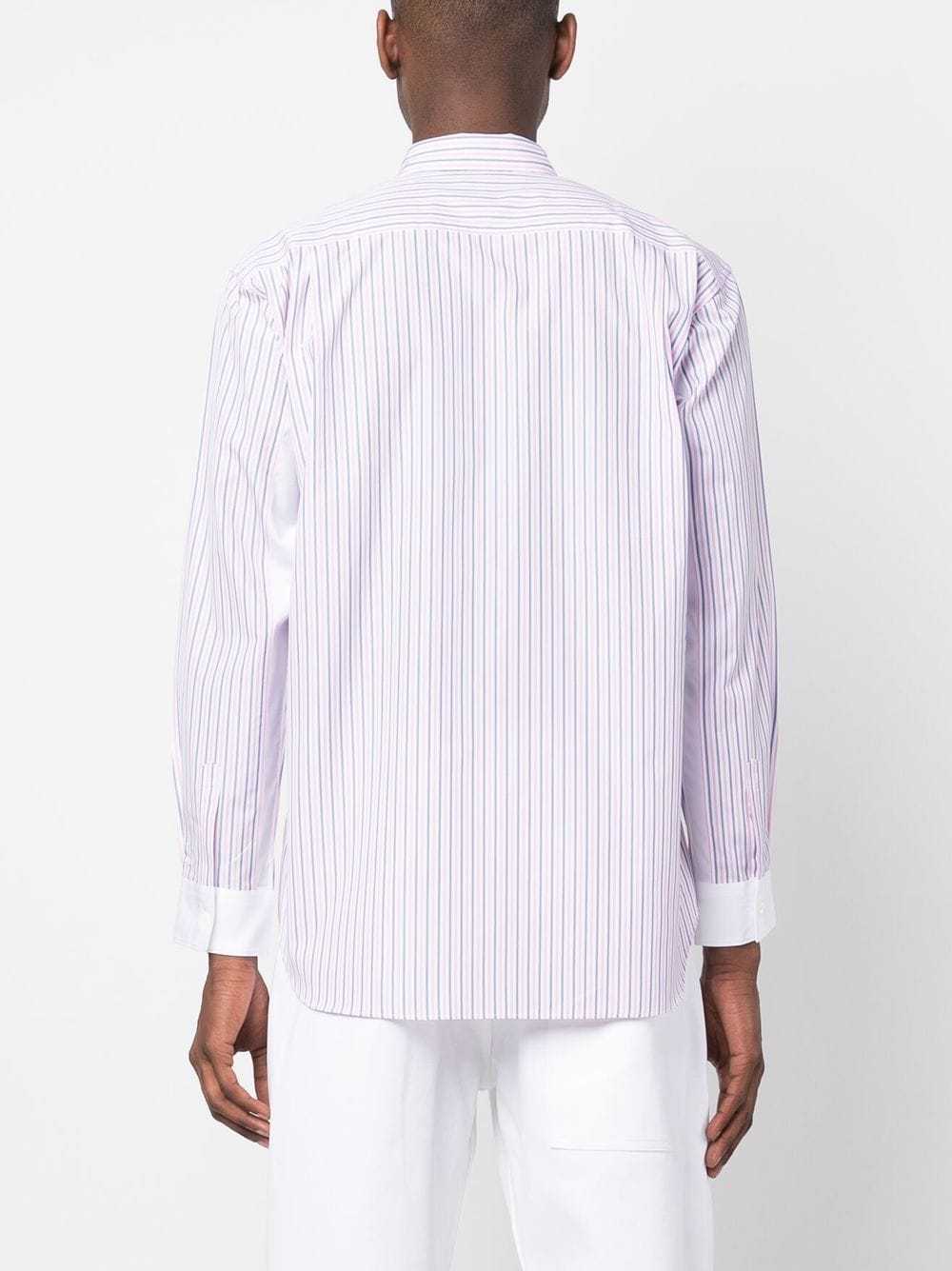 Comme Des Garçons Logo Long-sleeved Shirt In White