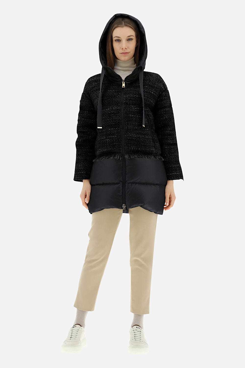 Herno Long-sleeved Down Jacket In Black