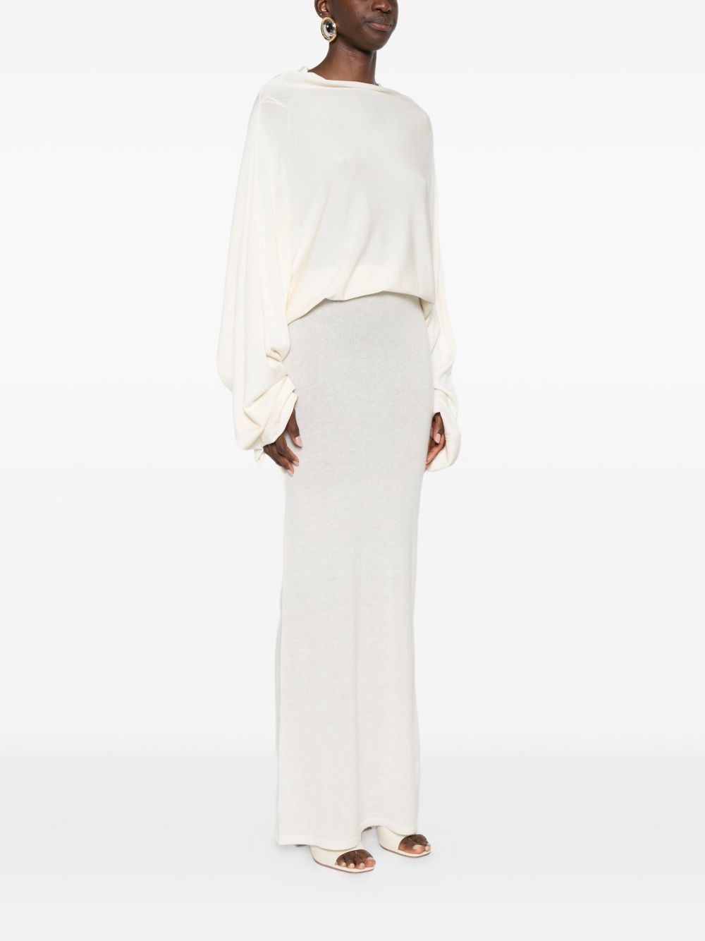Aya Muse Backless Ultra-long Dress In White
