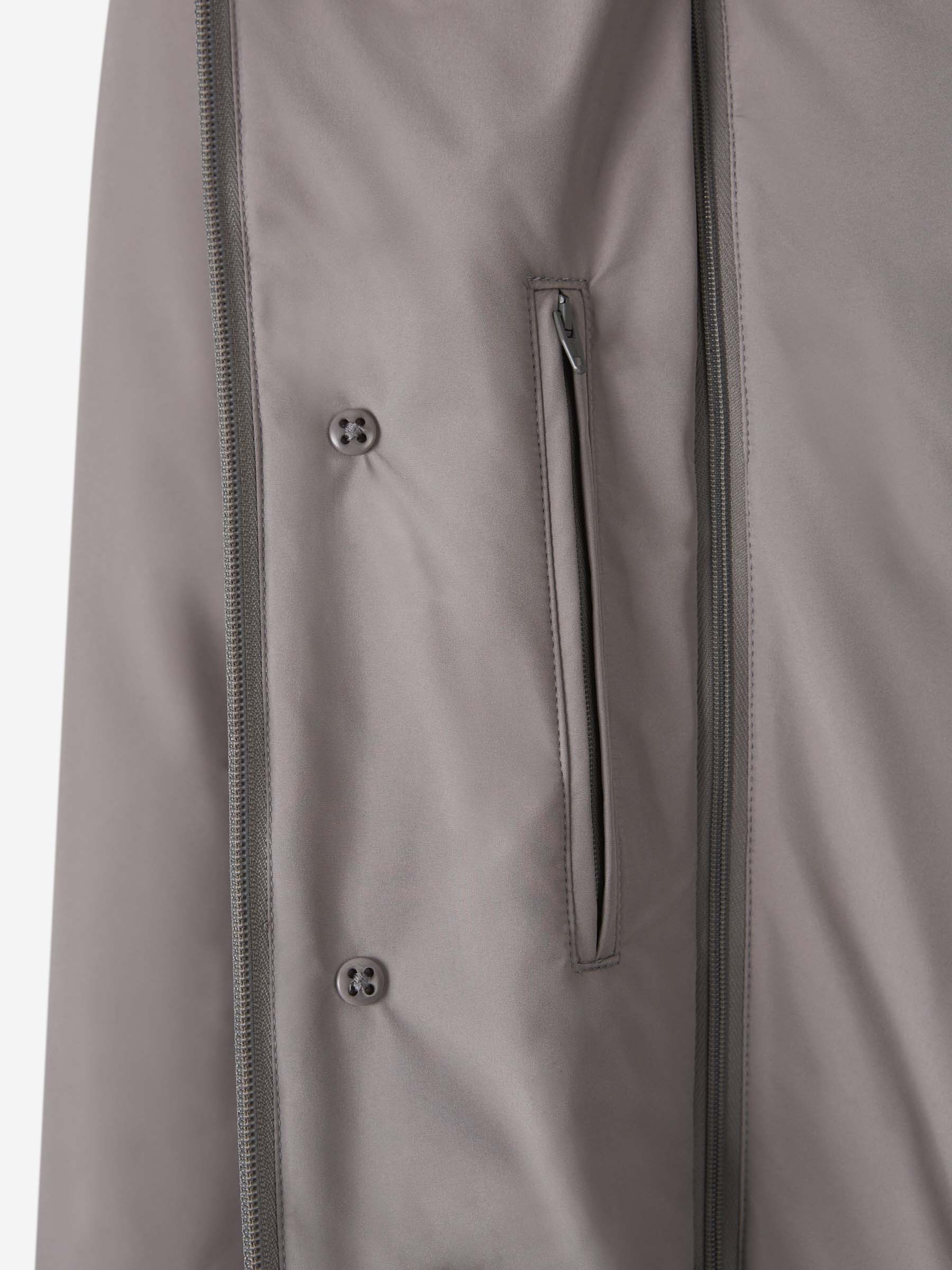 Herno High-neck Buttoned Padded Jacket In Gray