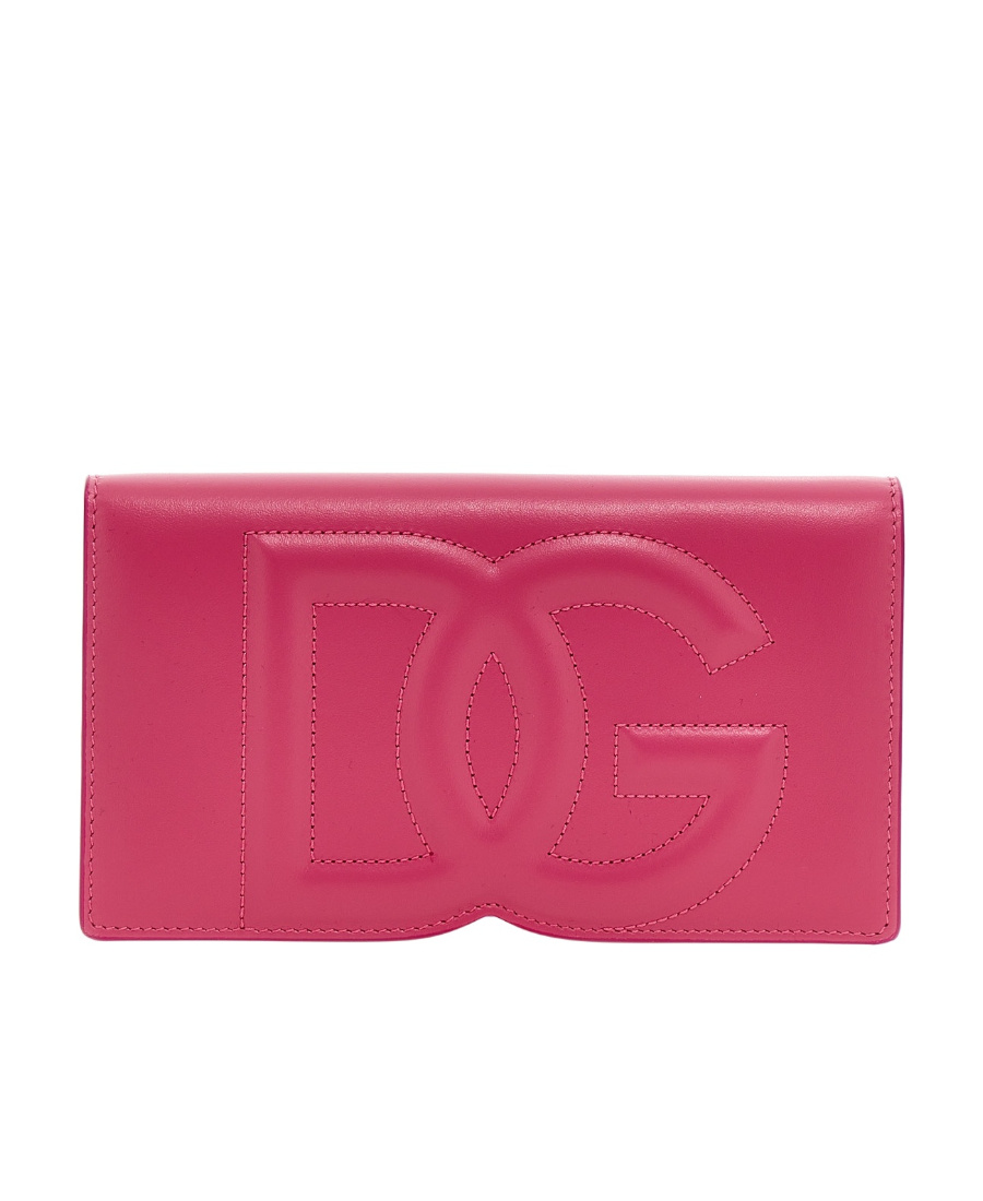 Dolce & Gabbana Dg Logo Micro Leather Crossbody Bag In Pink