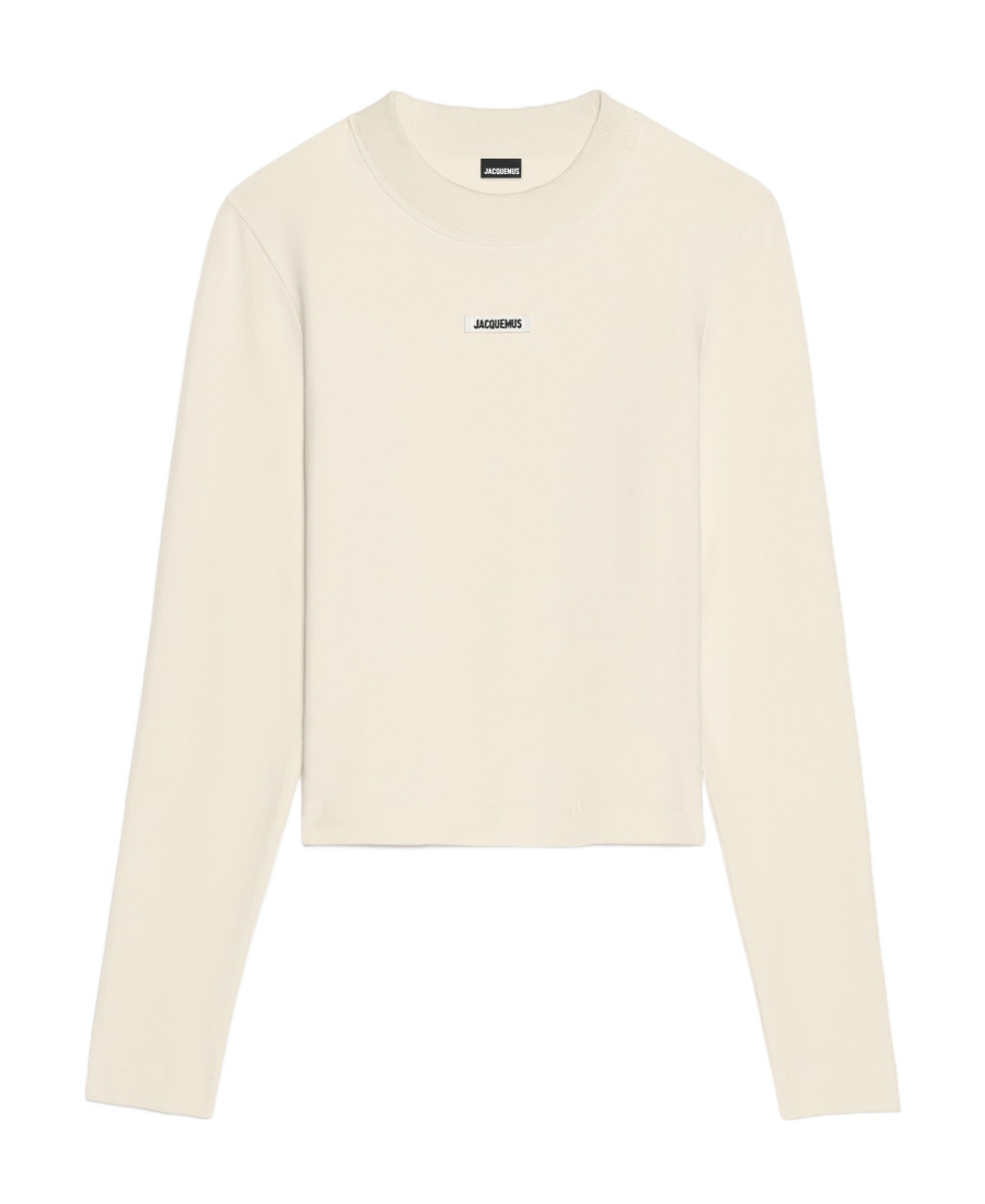 Jacquemus Le Gros Grin Logo-detail Long-sleeve T-shirt In White