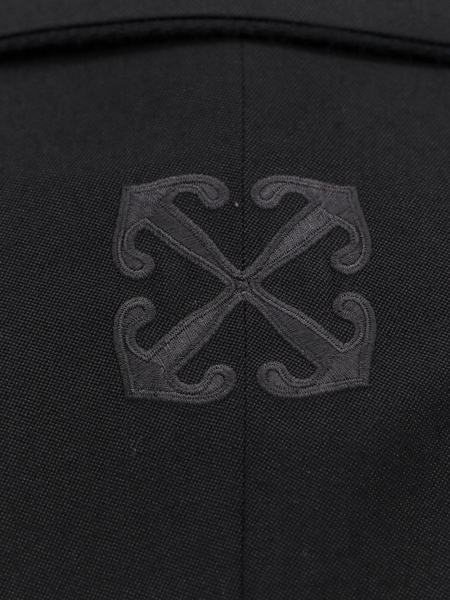 Off-white Virgin Wool Formal Vars Blazer With Logo Patch In Black