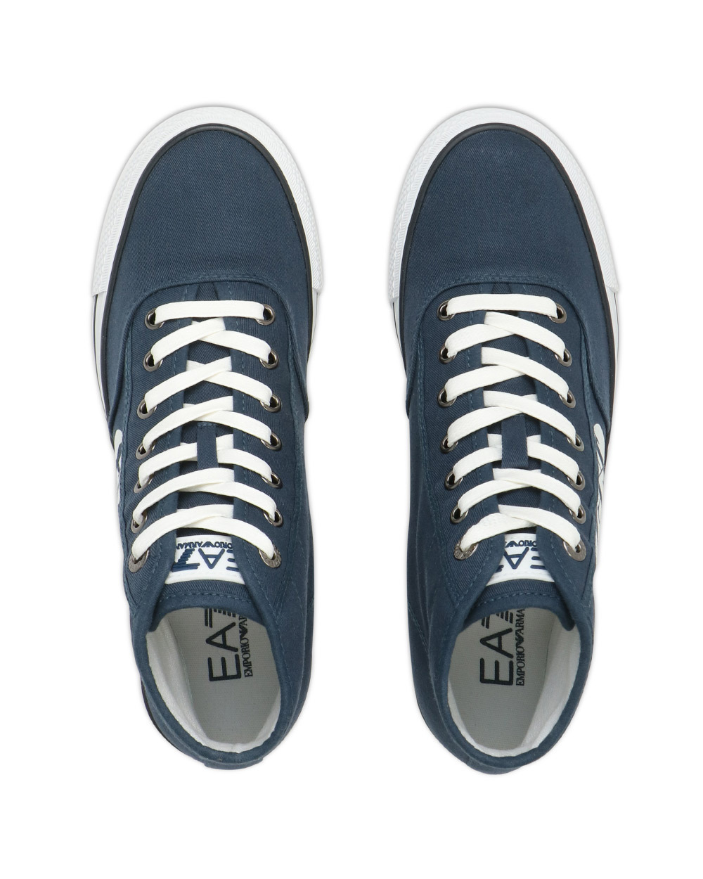 Ea7 Logo High-top Casual Sneakers In Black