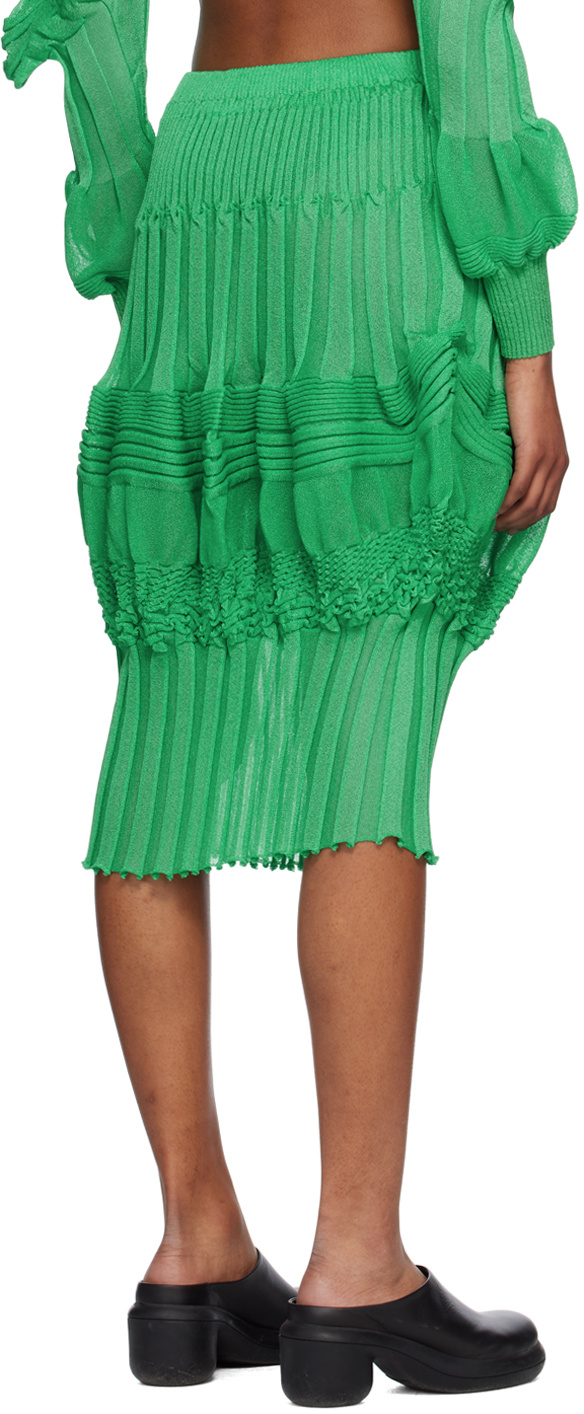Shop Issey Miyake Assemblage Medium Length Skirt In Green