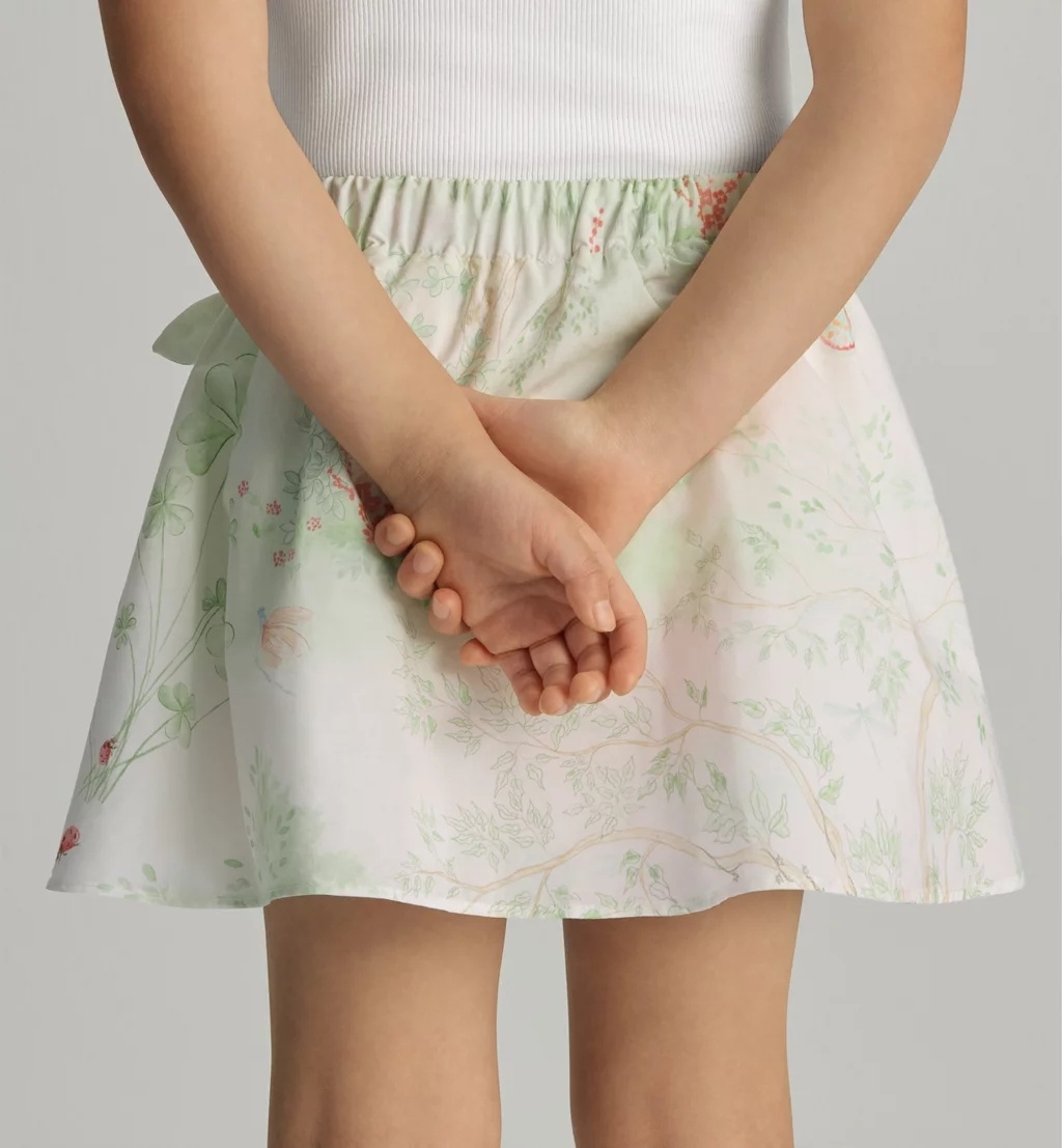 Shop Dior Kids' Short Flared Skirt In White
