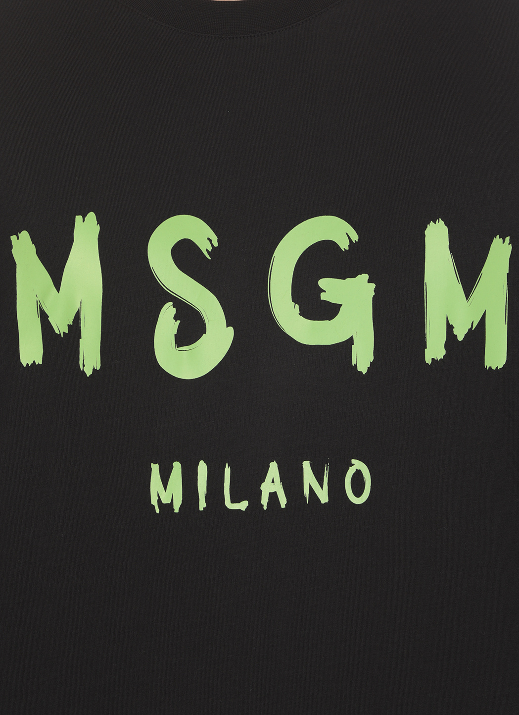 Msgm Front Logo T-shirt In Black