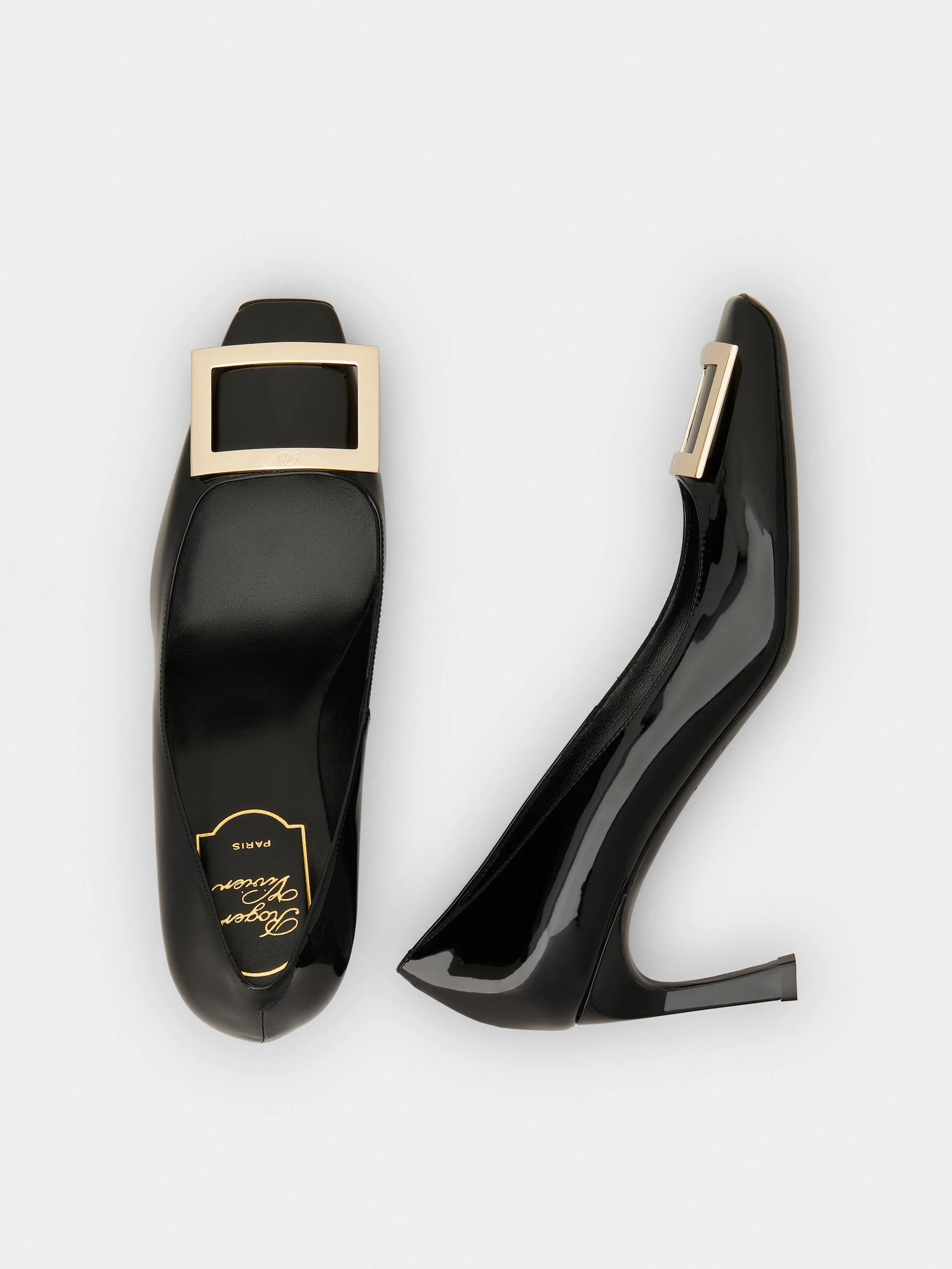 Shop Roger Vivier Trompette Buckle Pumps In Black