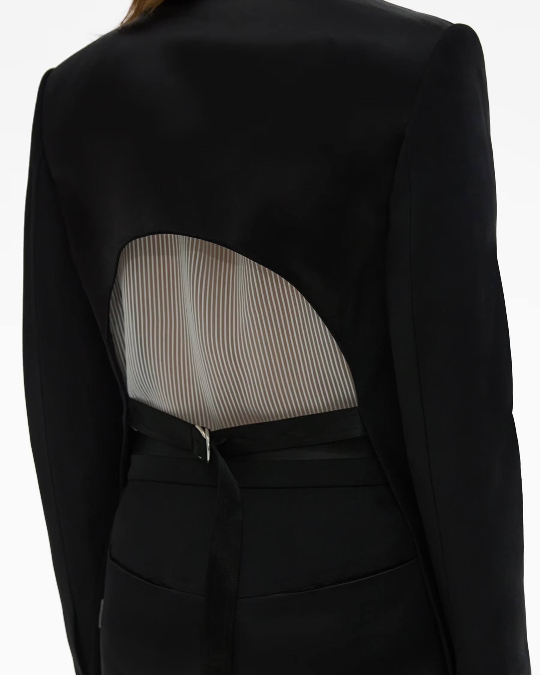Helmut Lang Cut-out Layered Blazer In Black