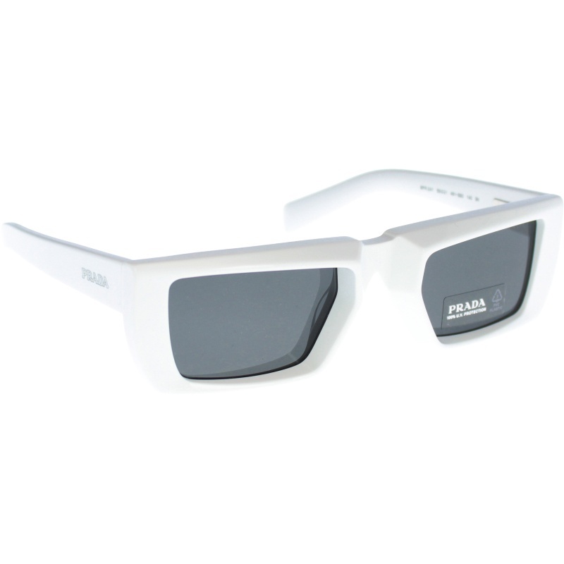 Prada Logo-lettering Rectangle-frame Glasses In Gray
