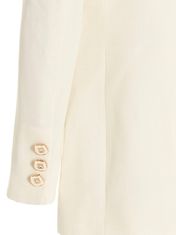 Shop Casablanca Double-breasted Suit Jacket In White