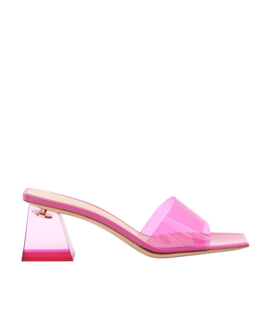 Shop Gianvito Rossi Cosmic 55mm Square-toe Transparent Mules In Pink
