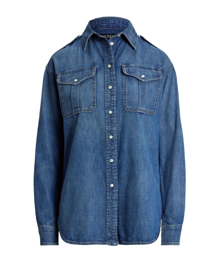 Ralph Lauren Long Sleeve Denim Shirt In Blue