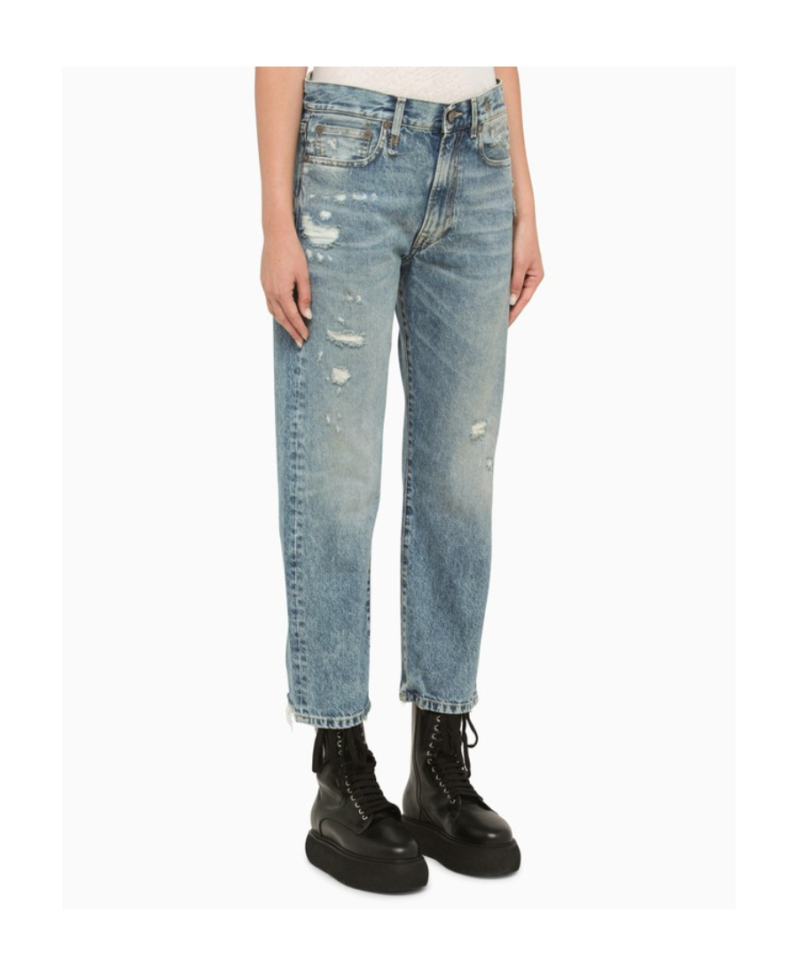 R13 Logo Regular Jeans In Gray