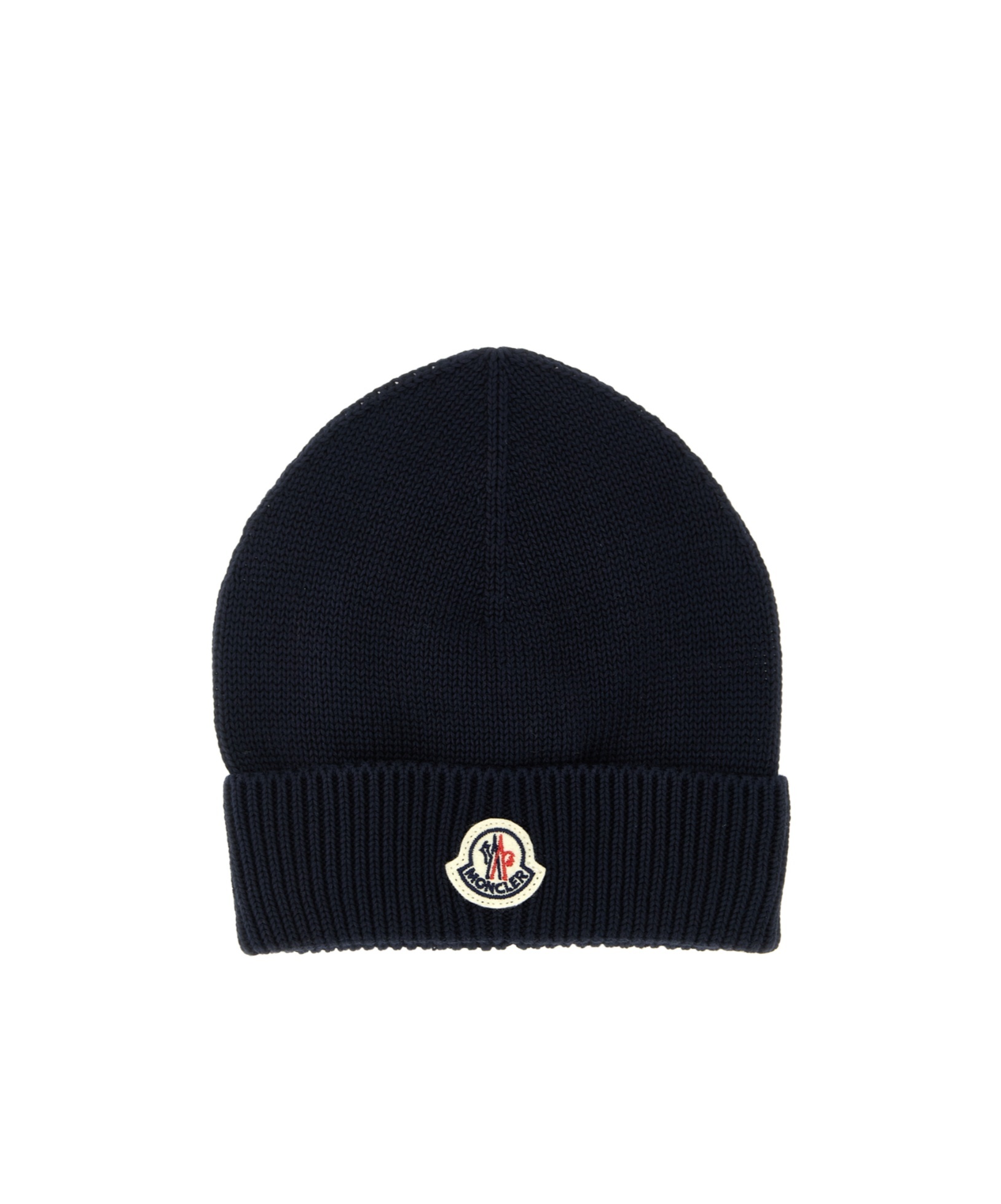Moncler Enfant Logo Patch Beanie In Blue
