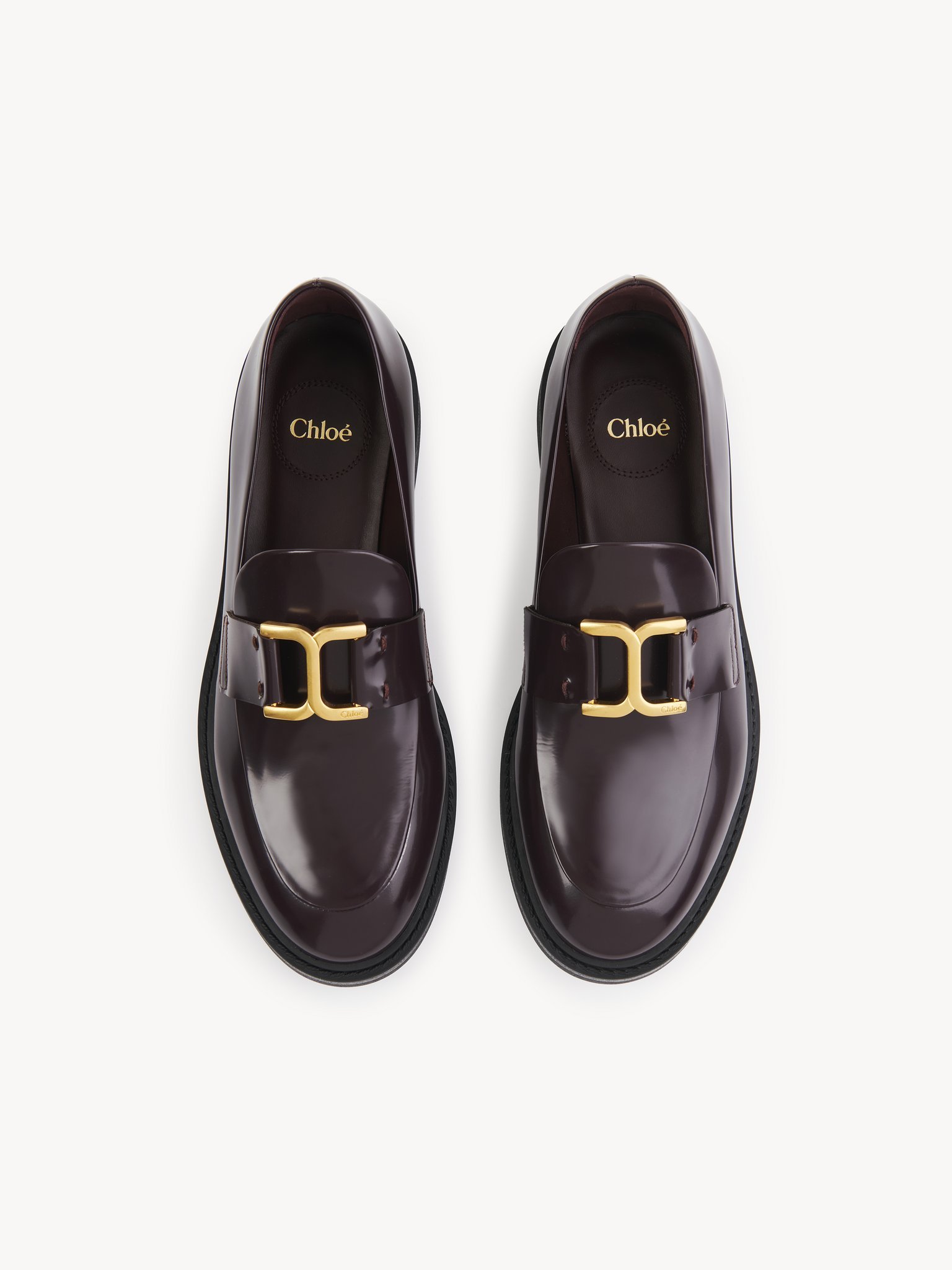 Chloé Marcie Black Brushed Calf Leather Loafer In Black