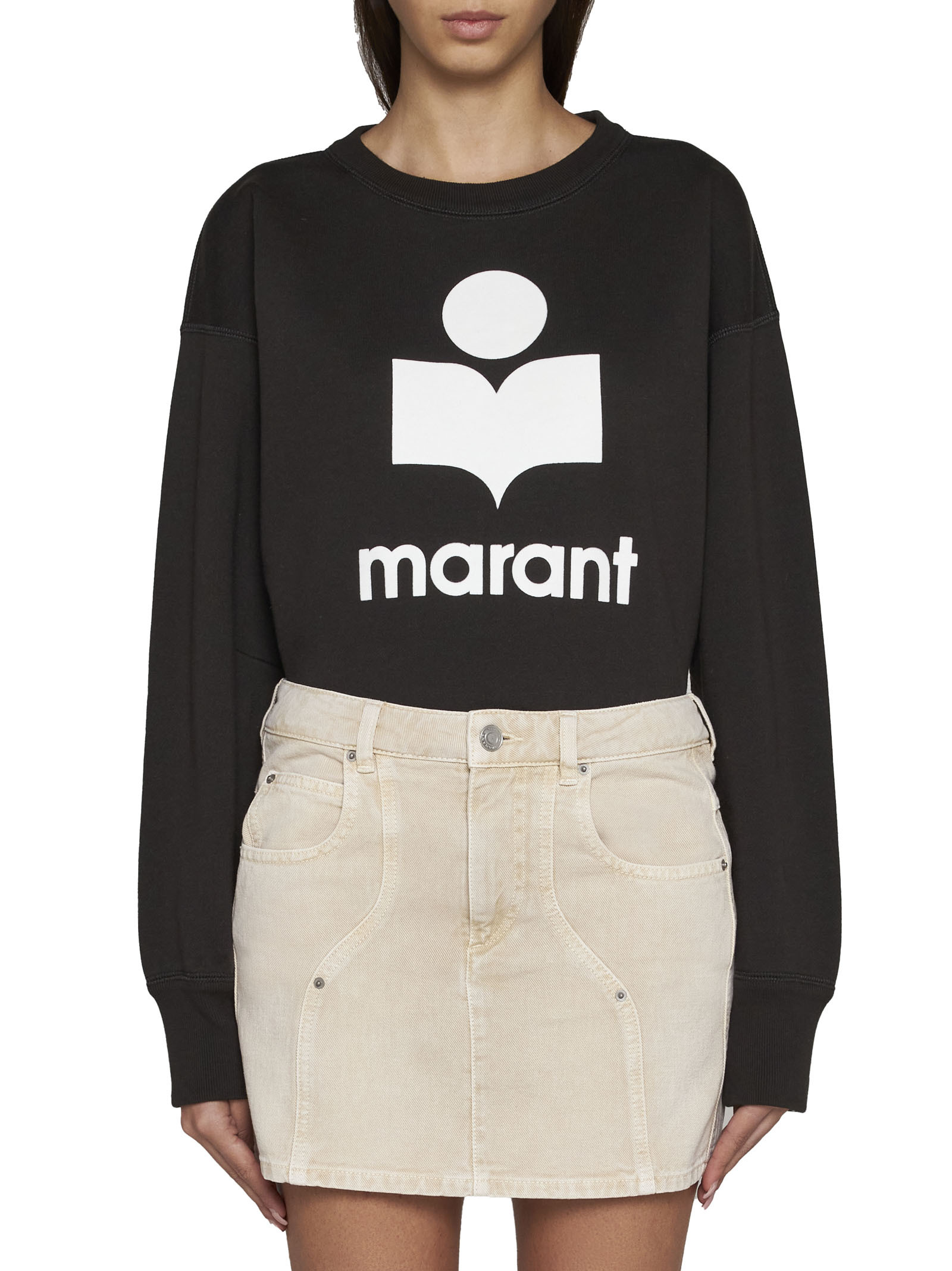 Isabel Marant Étoile Marant Etoile Vesna Denim Mini Skirt In White