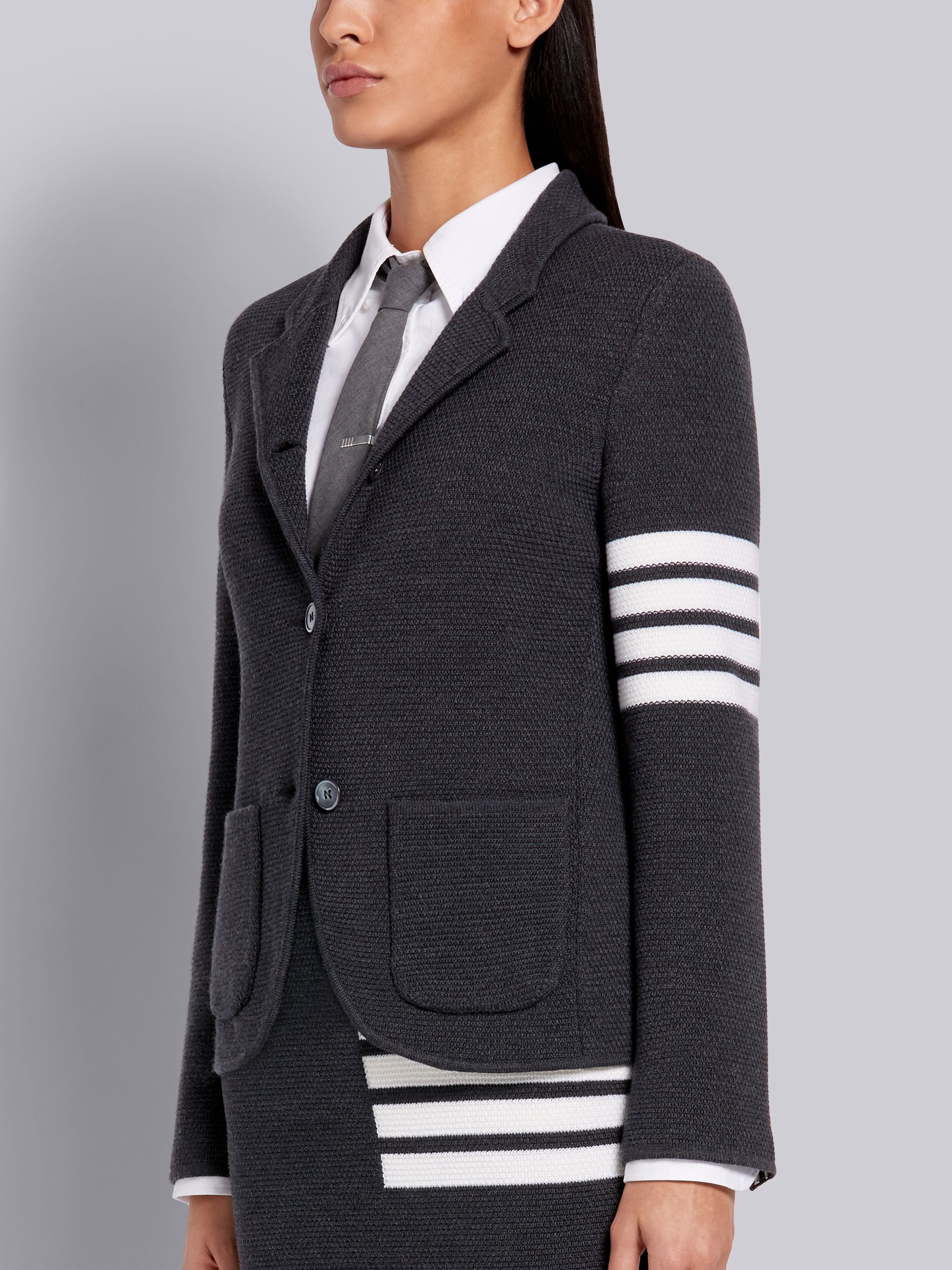 Thom Browne 4-bar Merino Jacket In Black